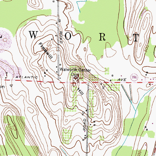 Topographic Map of Freewill Cemetery, NY