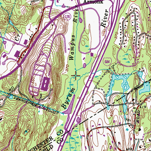 Topographic Map of Wampus River, NY