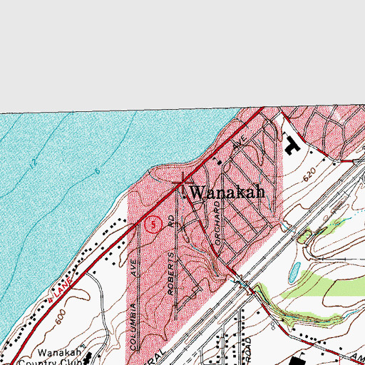 Topographic Map of Wanakah, NY