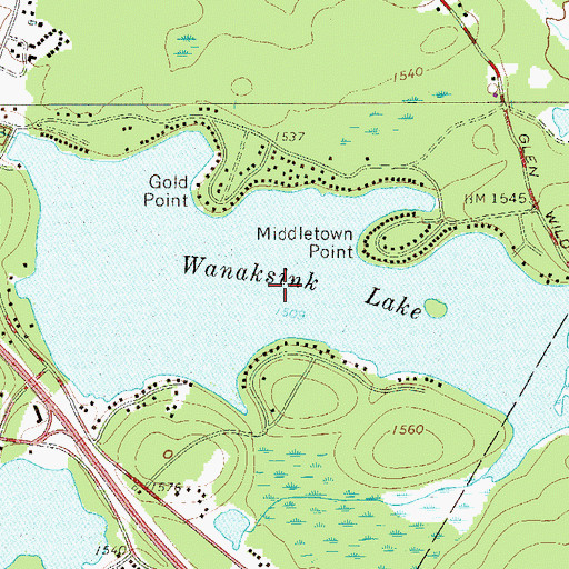 Topographic Map of Wanaksink Lake, NY