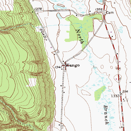 Topographic Map of Wango, NY