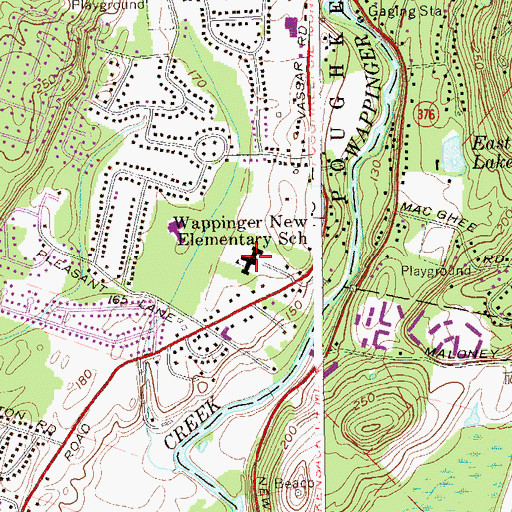 Topographic Map of Wappinger New Elementary School, NY