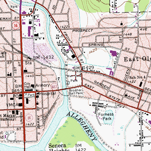 Topographic Map of War Veterans Park, NY