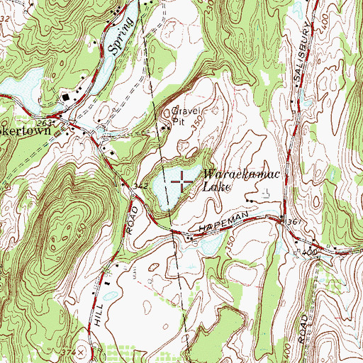 Topographic Map of Warackamac Lake, NY