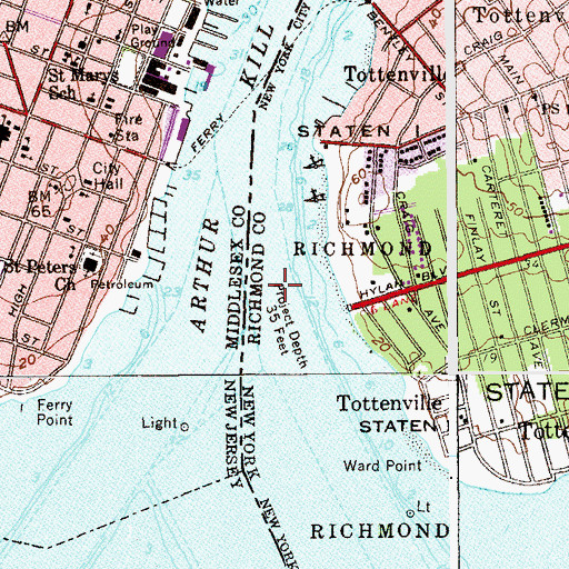 Topographic Map of Ward Point Bend, NY
