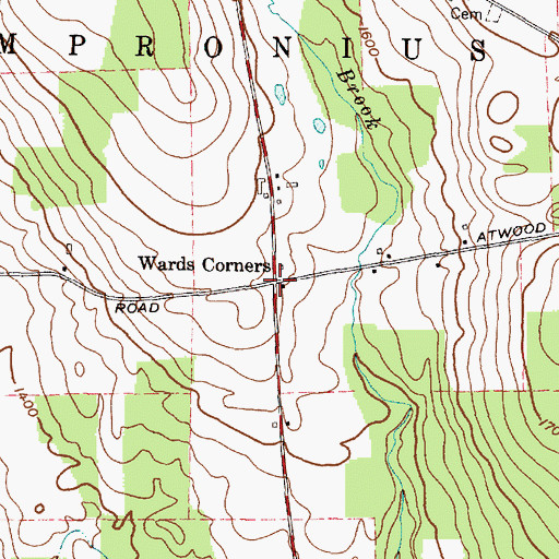 Topographic Map of Wards Corners, NY