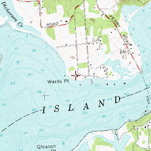 Topographic Map of Wards Point, NY