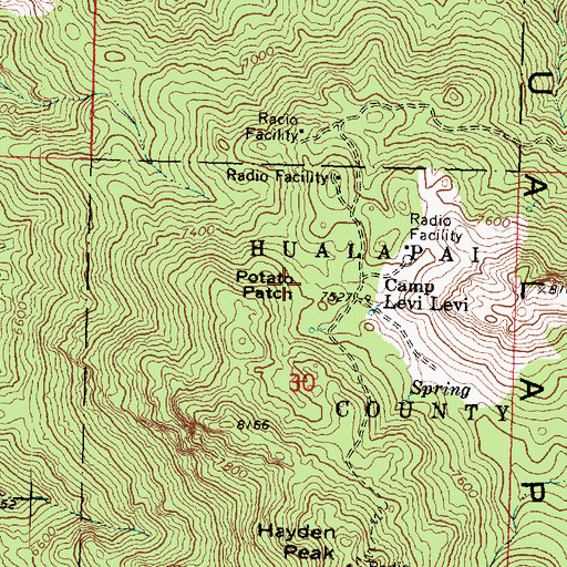 Topographic Map of Potato Patch, AZ