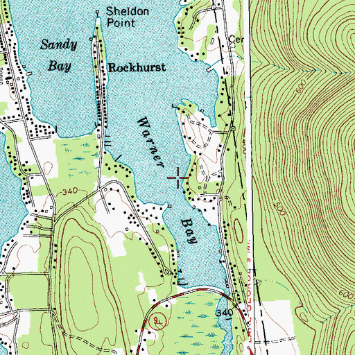 Topographic Map of Warner Bay, NY