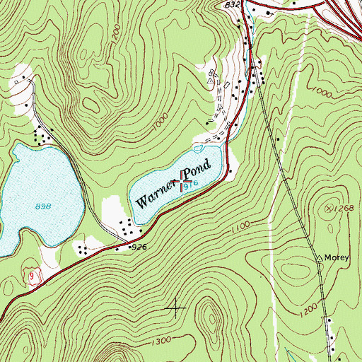 Topographic Map of Warner Pond, NY