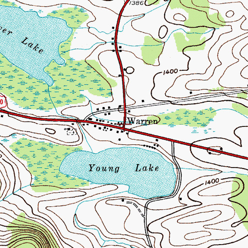 Topographic Map of Warren, NY