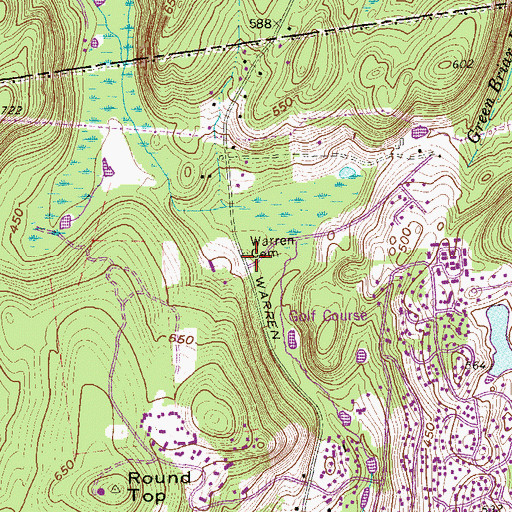 Topographic Map of Warren Cemetery, NY