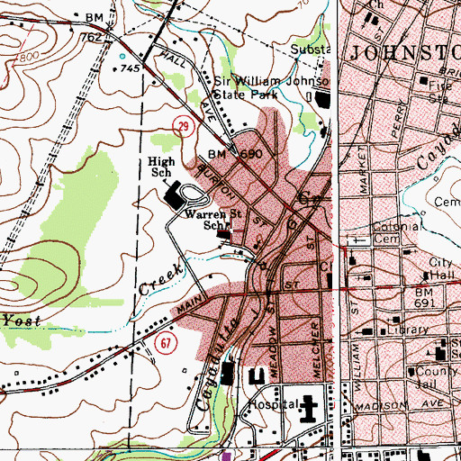 Topographic Map of Warren Street Elementary School, NY