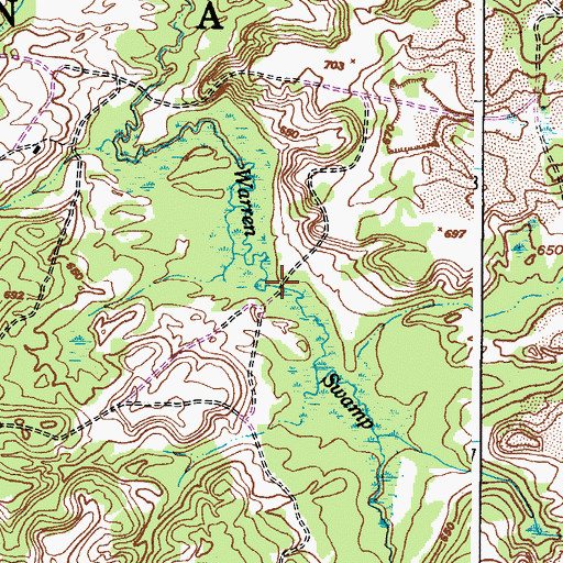 Topographic Map of Warren Swamp, NY