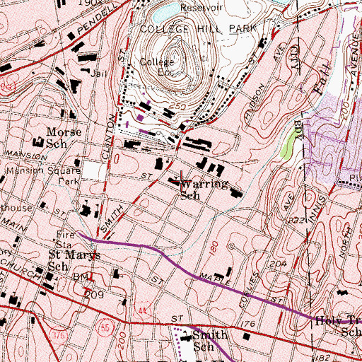 Topographic Map of Warring Magnet Academy of Science and Technology, NY
