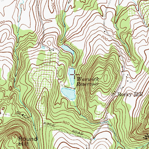 Topographic Map of Warwick Reservoir, NY