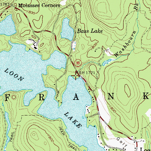 Topographic Map of Washbourn Brook, NY