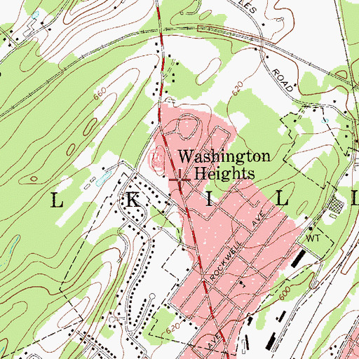 Topographic Map of Washington Heights, NY