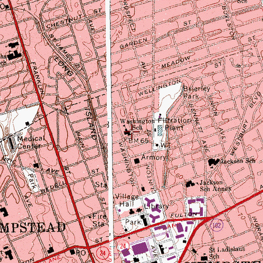 Topographic Map of Washington School, NY