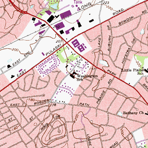 Topographic Map of Washington School, NY