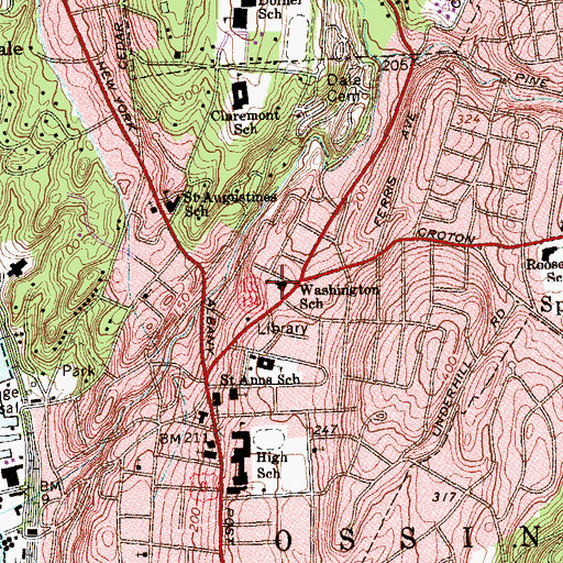 Topographic Map of Washington School, NY
