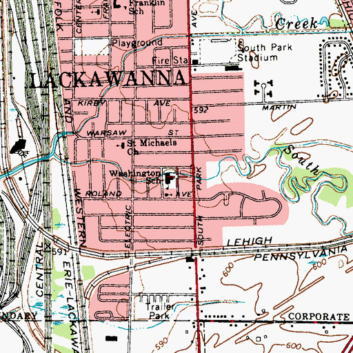 Topographic Map of Washington School, NY