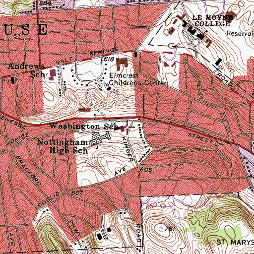 Topographic Map of Washington School, NY