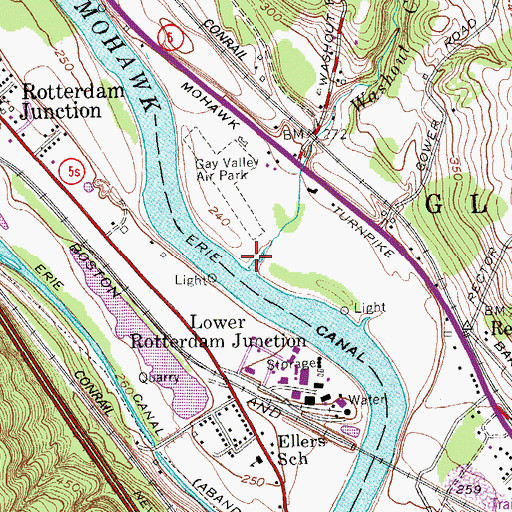 Topographic Map of Washout Creek, NY