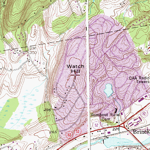 Topographic Map of Watch Hill, NY
