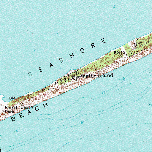 Topographic Map of Water Island, NY