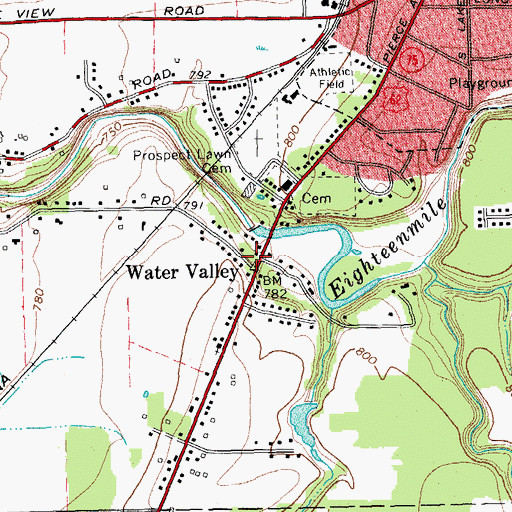 Topographic Map of Water Valley, NY