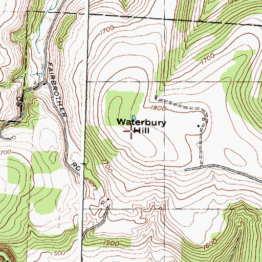 Topographic Map of Waterbury Hill, NY