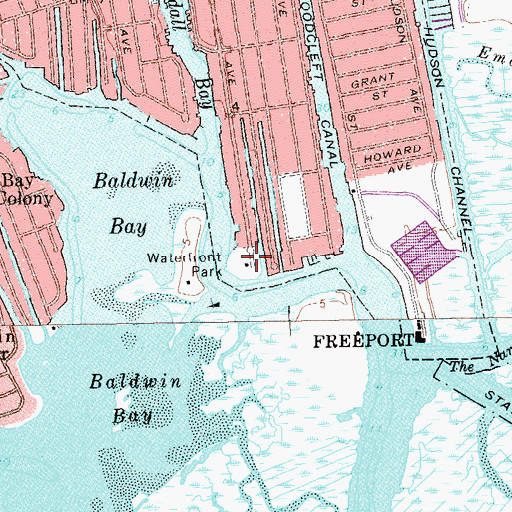 Topographic Map of Waterfront Park, NY