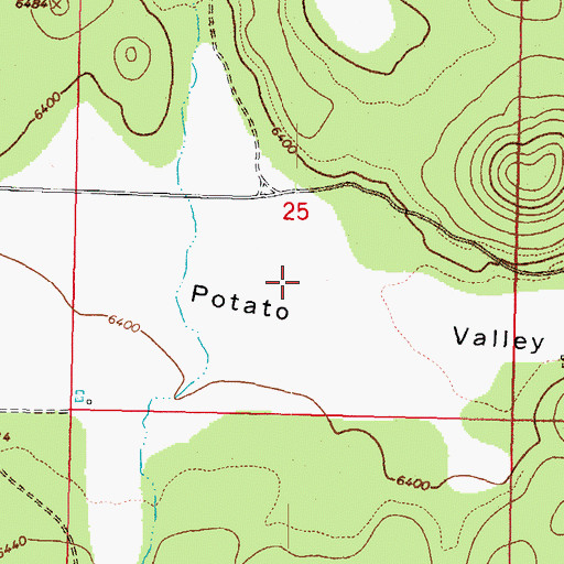 Topographic Map of Potato Valley, AZ