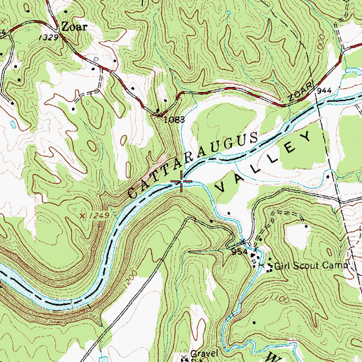 Topographic Map of Waterman Brook, NY