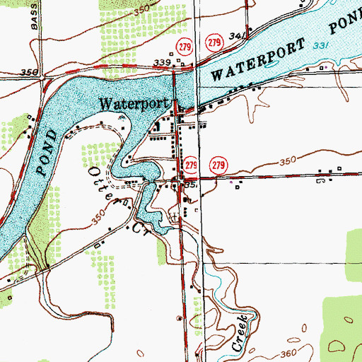 Topographic Map of Waterport, NY
