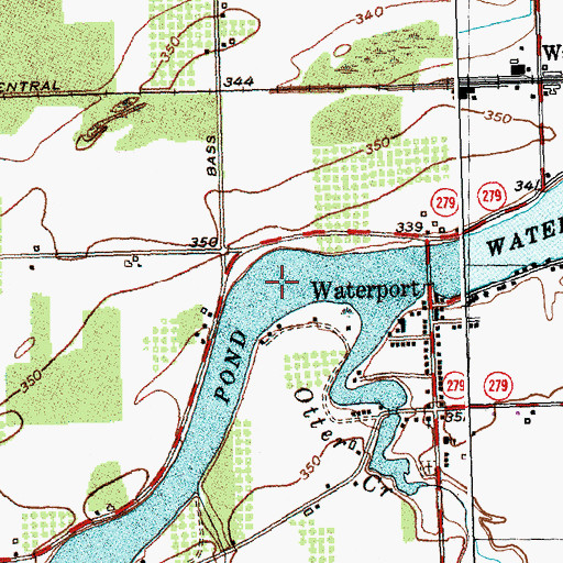 Topographic Map of Waterport Pond, NY