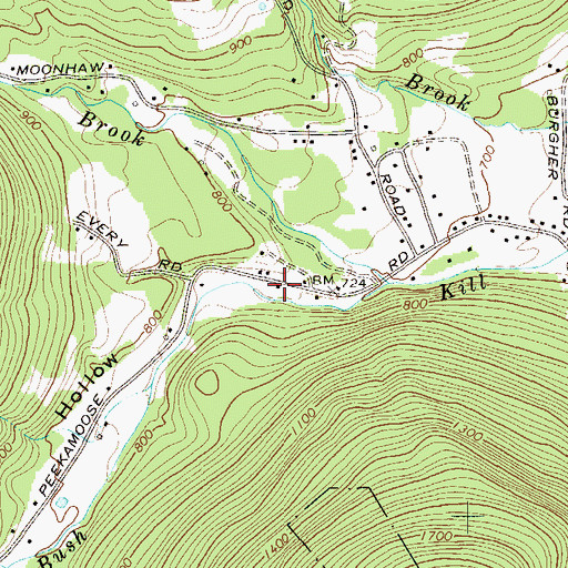 Topographic Map of Watson Hollow, NY