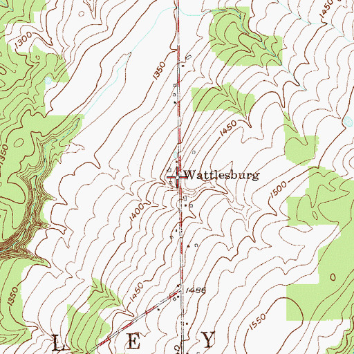 Topographic Map of Wattlesburg, NY