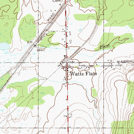 Topographic Map of Watts Flats, NY