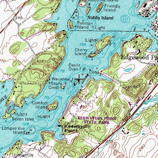 Topographic Map of Wauwinel Island, NY