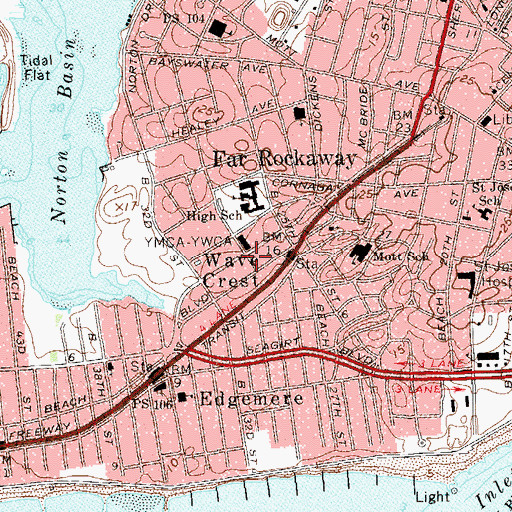 Topographic Map of Wave Crest, NY