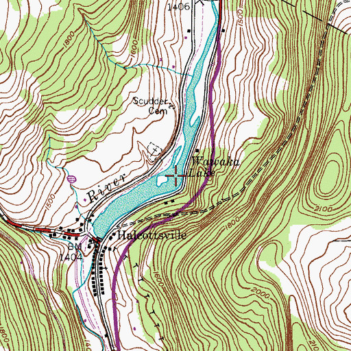 Topographic Map of Wawaka Lake, NY