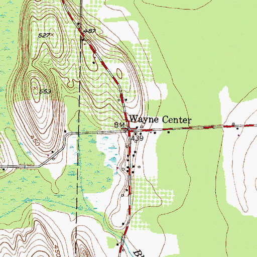 Topographic Map of Wayne Center, NY