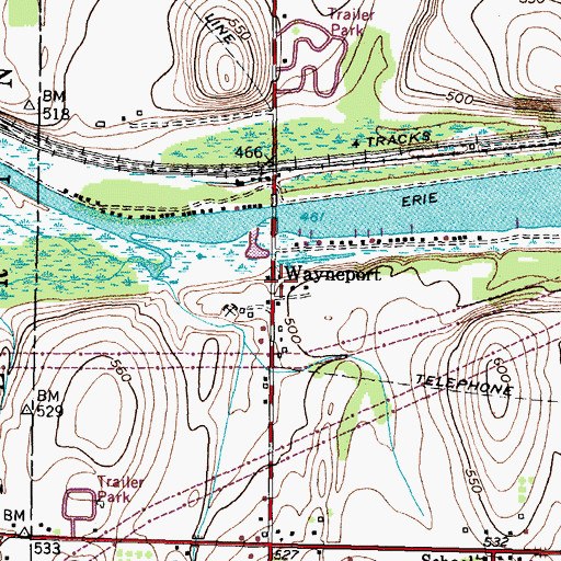 Topographic Map of Wayneport, NY