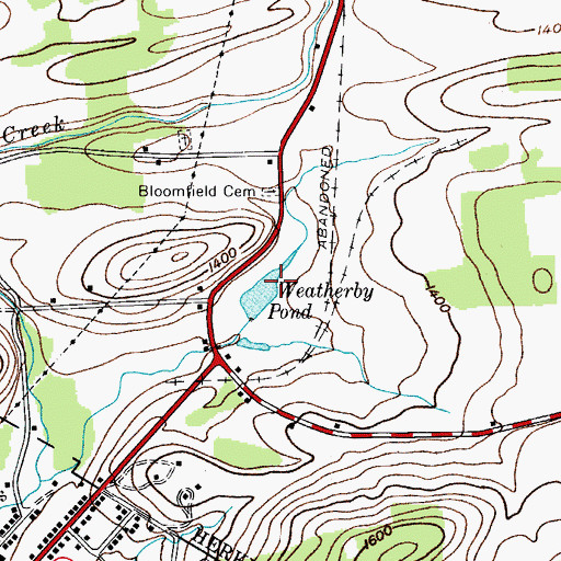Topographic Map of Weatherby Pond, NY