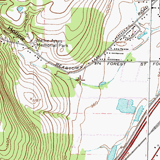 Topographic Map of Weaver Hollow, NY