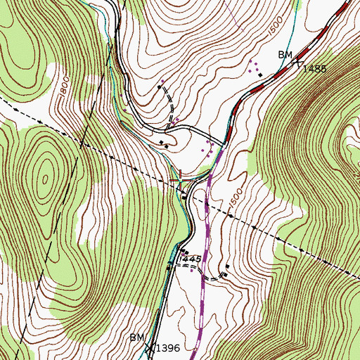 Topographic Map of Weaver Hollow, NY