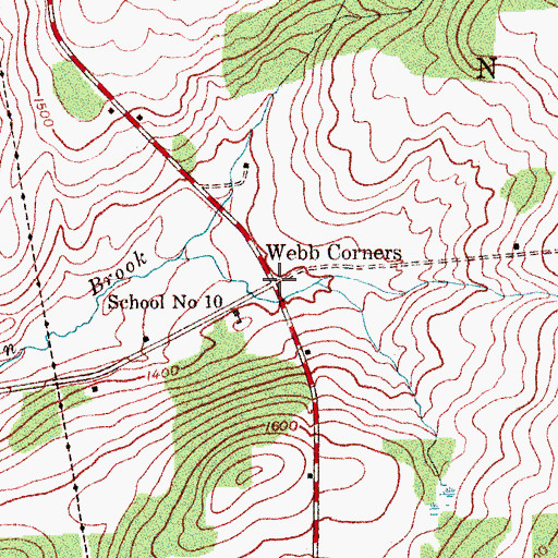 Topographic Map of Webb Corners, NY