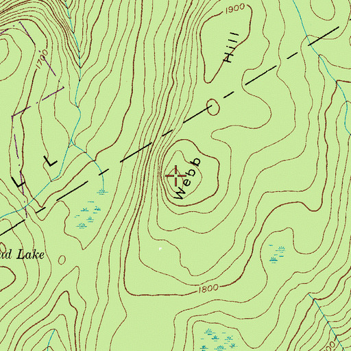 Topographic Map of Webb Hill, NY